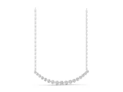 Round Diamond Bar Pendant Set in White gold with V-Prong Setting