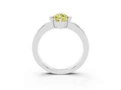 Fancy Yellow Marquise Cut Diamond Channel-Set Band Ring Set in Silver with Bezel Prong Setting