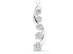 Round Diamond Twist Pendant Set in Silver with Five Prong-Set Stones