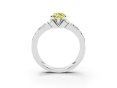 Fancy Yellow Marquise Cut Diamond Wide Channel Set Band Ring Set in Silver with Bezel Setting