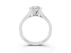 Cushion Cut Diamond Bezel-Set Solitaire Ring Set in Platinum with Channel-Set Band