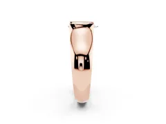 Pear Cut Diamond Bezel Solitaire Ring Set in Rose gold with Wide Band
