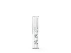 Three-Stone Round Diamond Channel Set Pendant Set in Silver with Polished Framework