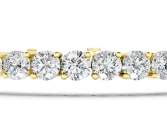 Round Diamond Prong-Set Tennis Bracelet Set in Yellow gold with Box Clasp