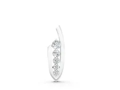 Channel Set Round Diamond Curved Pendant Set in White gold with Bar Prongs