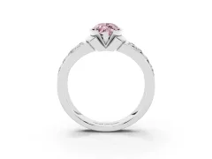 Fancy Pink Marquise Cut Diamond Wide Channel Set Band Ring Set in Platinum with Bezel Setting