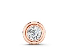 Round Diamond Pendant Set in Rose gold with Protective Bezel