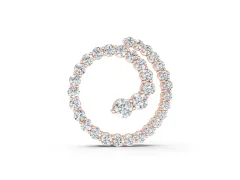 Round Diamond Spiral Pendant Set in Rose gold with Prong-Set Stones