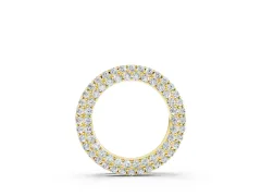 Round Pavé Diamond Circle Pendant Set in Yellow gold with Full Stone Surface