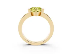 Fancy Yellow Heart Cut Diamond Channel-Set Band Ring Set in Yellow gold with Bezel Prong Setting
