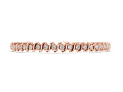 Round Diamond Tennis Bracelet Set in Rose gold with Spiral Prong Setting
