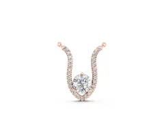 Round Brilliant Halo Pendant Set in Rose gold with Prong-Set Center and Curved Frame