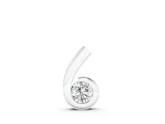 Round Diamond Swirl Pendant Set in Silver with Bezel Setting