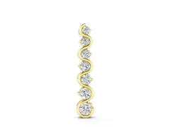 Round Diamond S-Curve Pendant Set in Yellow gold with Graduated Prong Setting