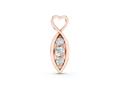Infinity Heart Pendant Set in Rose gold with Prong-Set Round Diamonds