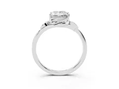 Princess Cut Diamond Solitaire Ring Set in Platinum with Polished Twist Band