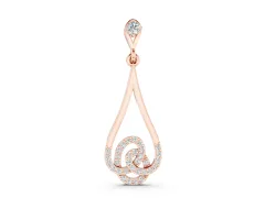 Teardrop Diamond Pavé Pendant Set in Rose gold with Round Brilliant Swirl