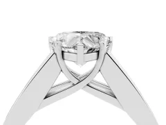 Heart Cut Diamond Solitaire Ring Set in Platinum with Channel-Set Accent Stones and Prong Setting