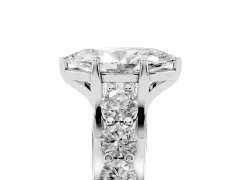 Marquise Cut Diamond Pavé Engagement Ring Set in Platinum with Prong Setting