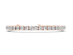 Round Brilliant Diamond Tennis Bracelet Set in Rose gold with Prong Setting