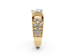 Heart Cut Diamond Milgrain Halo Pavé Engagement Ring Set in Yellow gold with Prong Setting