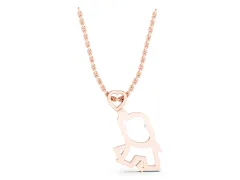 Elephant Heart Pendant Set in Rose gold with Polished Finish