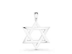 Star of David Pendant Set in Silver with Interlocking Triangles
