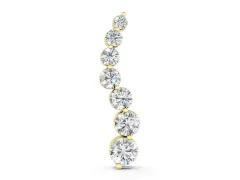 Graduated Round Diamond Pendant Set in Yellow gold with Curved Prong-Set Row