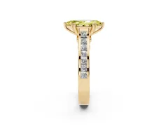 Fancy Yellow Marquise Cut Diamond Channel Set Solitaire Engagement Ring Set in Yellow gold with Prong Setting