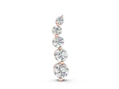 Graduated Round Diamond Pendant Set in Rose gold with Five Prong-Set Stones