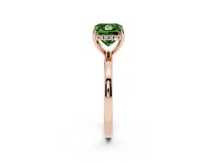 Fancy Green Princess Cut Diamond Solitaire Ring Set in Rose gold with Plain Band and Prong Setting
