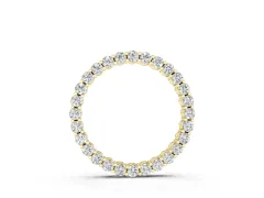 Round Diamond Eternity Pendant Set in Yellow gold with Seamless Stone Circle