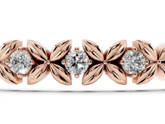 Round Diamond XOXO Tennis Bracelet Set in Rose gold with Four-Prong Setting