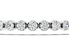 Round Diamond Bezel-Set Tennis Bracelet Set in White gold