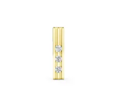 Three-Stone Round Diamond Channel Set Pendant Set in Yellow gold with Polished Framework