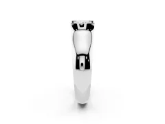 Princess Cut Diamond Bezel Solitaire Ring Set in Silver with Wide Band