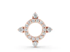 Round Diamond Open Halo Pendant Set in Rose gold with Four-Prong Setting