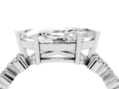 Marquise Cut Diamond Ring Set in White gold with Scattered Round Accents