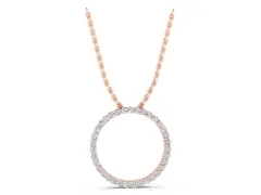 Round Diamond Eternity Loop Pendant Set in Rose gold with Prong-Set Stones
