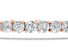 Round Diamond Prong-Set Tennis Bracelet Set in Rose gold with Box Clasp