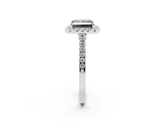 Fancy Black Princess Cut Diamond Halo Pavé Engagement Ring Set in Platinum with Prong Setting