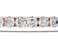 Round Cut Diamond Tennis Bracelet Set in Rose gold with Four-Prong Setting