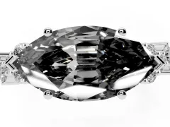 Fancy Black Marquise Cut Diamond Ring Set in Platinum with Scattered Round Accents