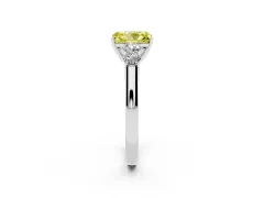 Fancy Yellow Radiant Cut Diamond Five-Stone Prong Set Band Ring Set in Platinum with Polished Band