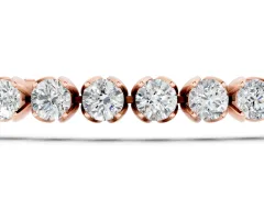 Round Cut Diamond Tennis Bracelet Set in Rose gold with Claw Prong Setting