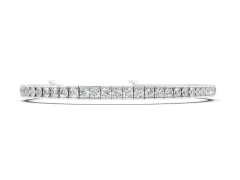 Round Diamond Channel-Set Tennis Bracelet Set in White gold with Box Clasp