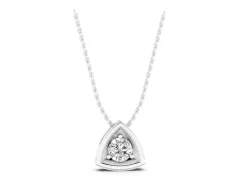 Trillion Cut Diamond Pendant Set in Silver with Triangle Bezel