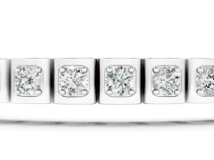 Round Diamond Tennis Bracelet Set in White gold with Square Channel Settings