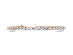Round Diamond Prong-Set Tennis Bracelet Set in Rose gold with Box Clasp