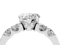 Heart Cut Diamond Five-Stone Prong Set Engagement Ring Set in Platinum with Channel Band